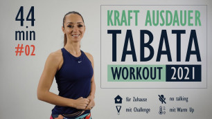 'TABATA WORKOUT KRAFT AUSDAUER 2021 / #02 / mit Warm Up und Abs Challenge | Katja Seifried'