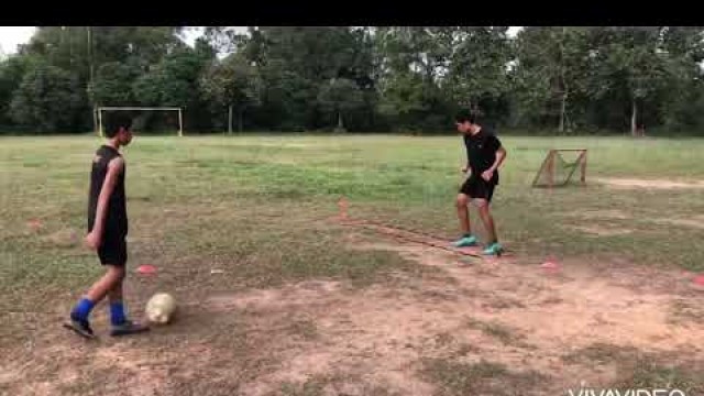 'football workout, partner passing control and drills ball'