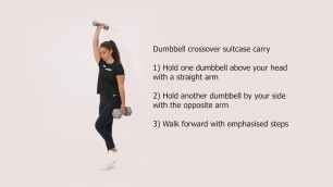'Dumbbell crossover suitcase carry'