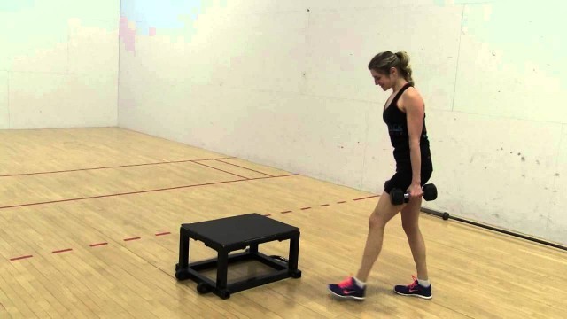 'Two-Handed Dumbbell Cross-Over Step-Up'