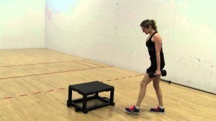 'Two-Handed Dumbbell Cross-Over Step-Up'