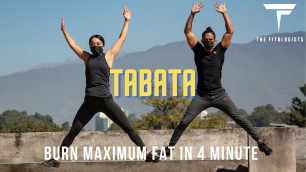 '4 MINUTE FAT BURNING TABATA WORKOUT | BURN MAXIMUM FAT | AT-HOME WORKOUT'