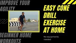 'Easy Cone drill exercise for beginners at home | Dhinesh Police Fitness'