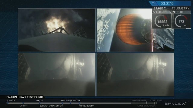 Simultaneous Landing Of Two Boosters - LIVE Space X Falcon Heavy Tesla Roadster Testflight