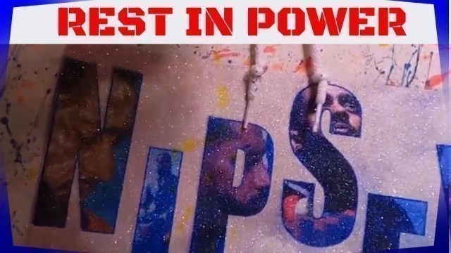 'SPLATTER PAINT HOODIE NIPSEY HUSSLE TRIBUTE SUBLIMATION/GLITTER TECHNIQUE - (NIPSEY HUSSLE HUSSLE)'