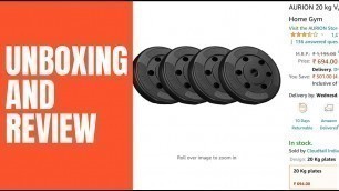 'Aurion 20 kg Vinyl Weight plates for home gym unboxing'