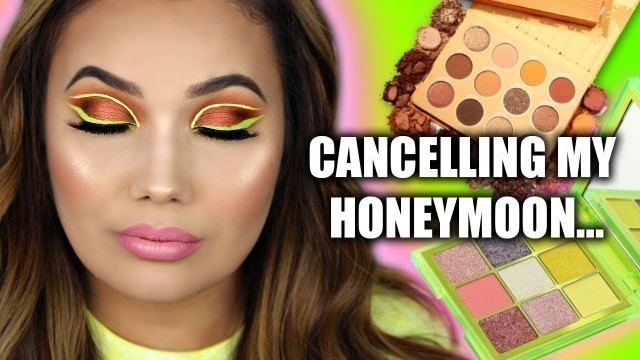 'NEON MAKEUP TUTORIAL + CANCELLING MY HONEYMOON & JACLYN HILL COSMETICS'