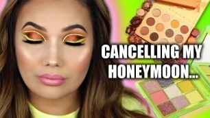 'NEON MAKEUP TUTORIAL + CANCELLING MY HONEYMOON & JACLYN HILL COSMETICS'
