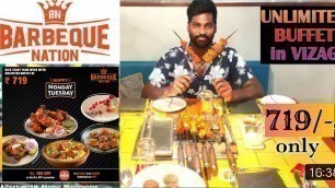 'BARBEQUE NATION  In vizag || BBQ VLOG ||  BBQ in vizag 299rs only || unlimited buffent non veg'
