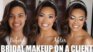 'BEAUTIFUL SOFT BRIDAL MAKEUP ON A CLIENT! FT. JACLYN HILL PALETTE'