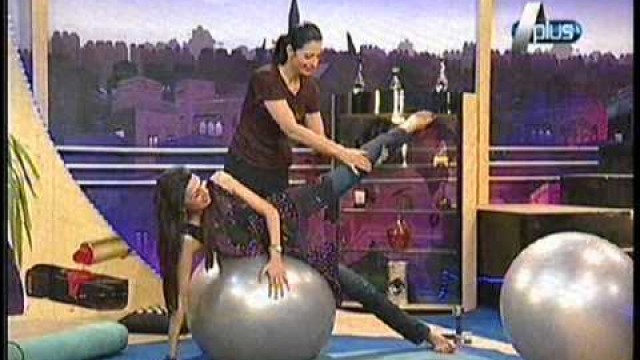 'Sadaf Fitness babe Fia Exercising A Plus TV Channel'