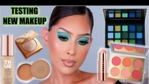 'TESTING NEW MAKEUP| ABH SUMMER COLLECTION, JACLYN HILL COSMETICS, CATRICE & MORE'
