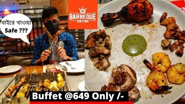 'BARBEQUE NATION During Pandemic | Unlimited Food RS 649/- Only| Is It Safe To Eat Outside ?????'