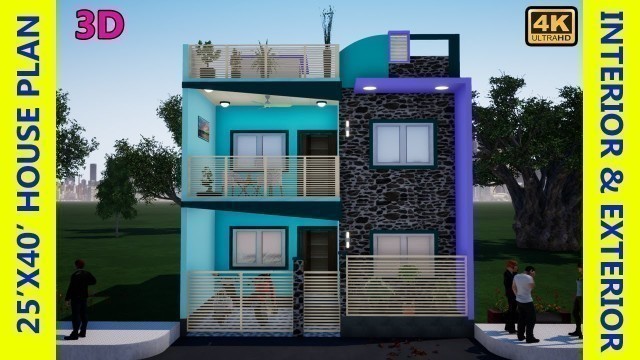 25x40 House Plan With interior design