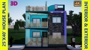 25x40 House Plan With interior design