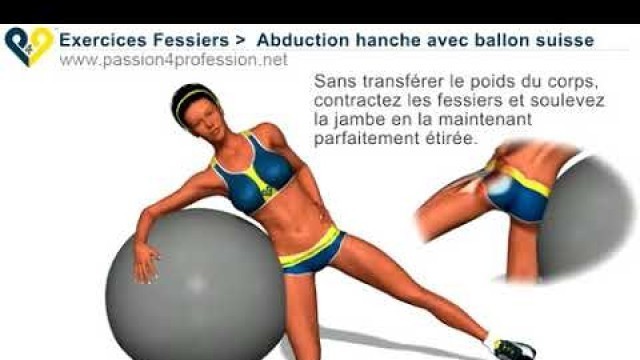 'Abduction hanche avec ballon suisse exercice pour fessiers'