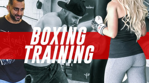 'VERY HOT fitness babe gets trained by Pro Boxer Chris Evangelou @Yiannimize!'
