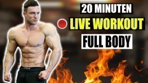 'LIVE WORKOUT: Extremes 20 Min. HIIT Workout für Zuhause ohne Geräte!'