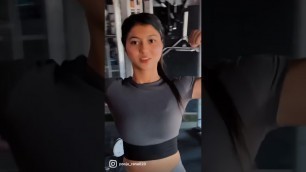'|Cute video| gym girl | fit babe | fitness | bicep| tricep | trainer | Delhi |'