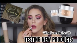 'NEW MAKEUP TESTED // FENTY, TOO FACED, JACLYN HILL COSMETICS + MORE'