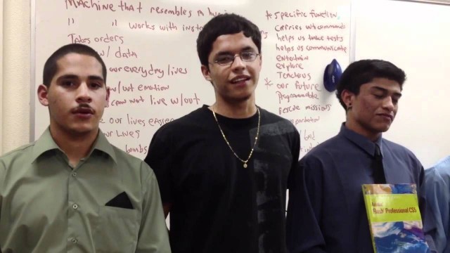 'Los Angeles California with Jefferson High School students trying to motivate them for STEM careers.'