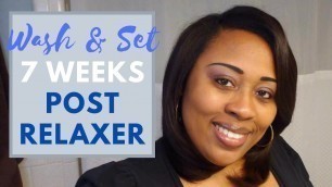 'Wash and Set - 7 Weeks Post Relaxer / Black Hair Care / Relaxed Hair Care'