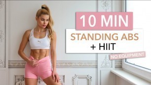 '10 MIN HIIT + STANDING ABS - high intensity, calorie burn I Pamela Reif'