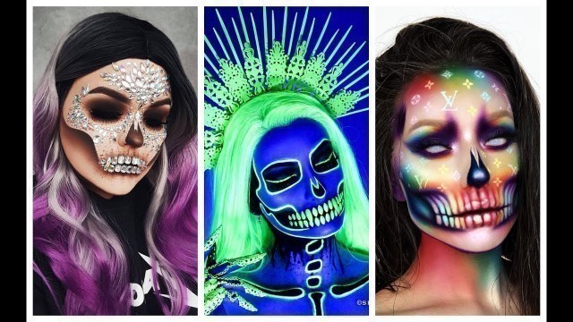 'TOP SKULL HALLOWEEN MAKEUP TUTORIALS 2019 | LOS MEJORES MAQUILLAJES CALAVERA 2019'