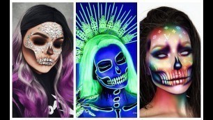 'TOP SKULL HALLOWEEN MAKEUP TUTORIALS 2019  |  LOS MEJORES MAQUILLAJES CALAVERA 2019'