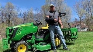'John Deere 1025R home built aerator'