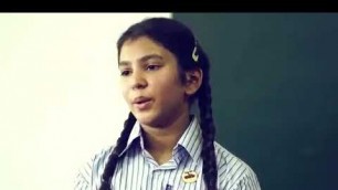 'A girl motivate in public and school students related to Beti bachao Beti Padhao'