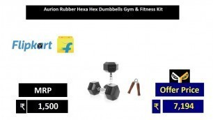 'Aurion Rubber Hexa Hex Dumbbells Gym & Fitness Kit'