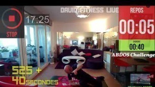 'Abdos Challenge ! 911 ABDOS + 344 sec gainage David FITNESS LIVE'