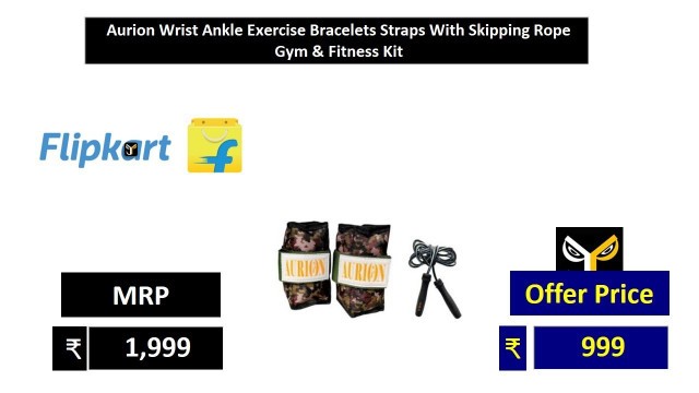 'Aurion Wrist Ankle Exercise Bracelets Straps With Skipping Rope Gym & Fitness Kit'