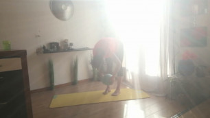 'Pilates avec ballon paille.'