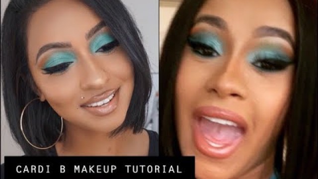 'Cardi B Inspired Makeup Look | Blue Makeup'