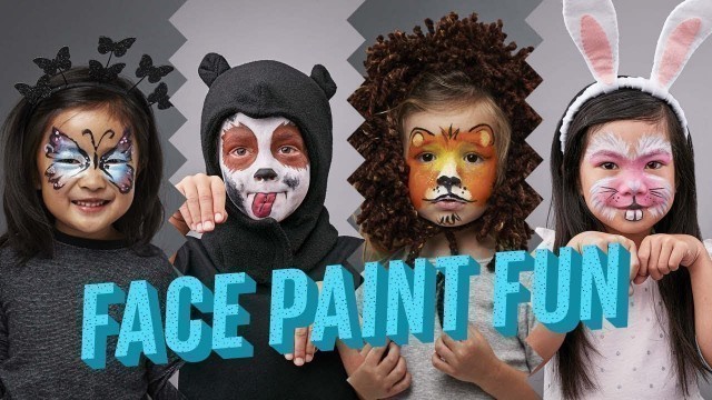 'Easy Butterfly, Dog, Lion and Bunny Halloween Face Paint Tutorial'