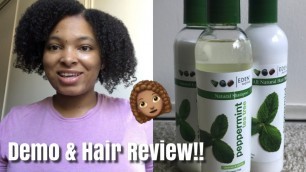 'HAIR DEMO & REVIEW ON AFFORDABLE BLACK OWNED PRODUCTS || Eden Body Works Peppermint Tea Tree Line'
