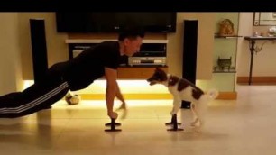 'Fitness exercise with your dog (One, Two, Three, Four, Kiss??) - Eric Ko & Teeny'